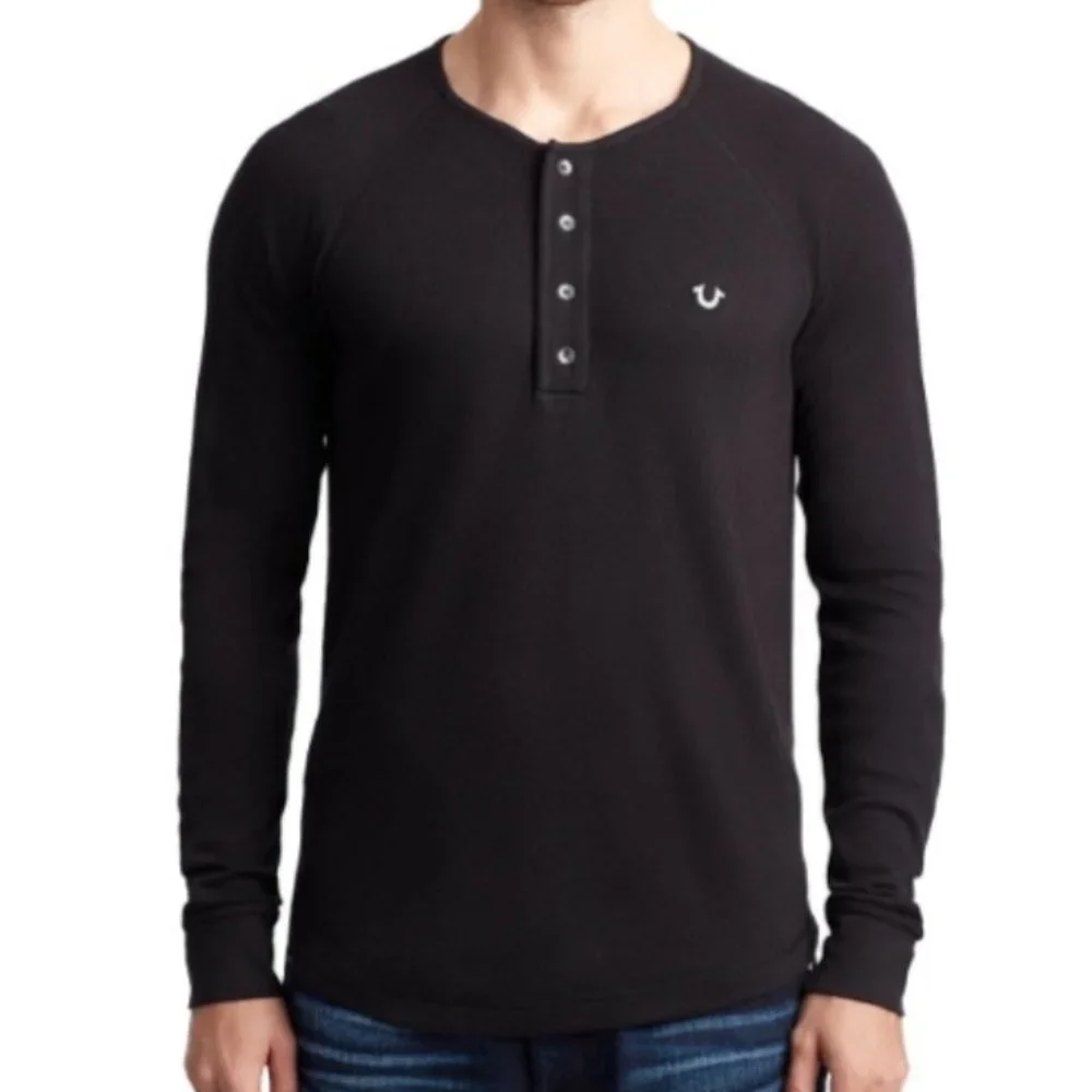 True Religion Men’s Thermal Long Sleeve Henley Shirt